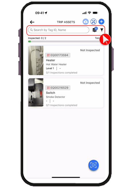 How to Filter Asssets Mobile page 1