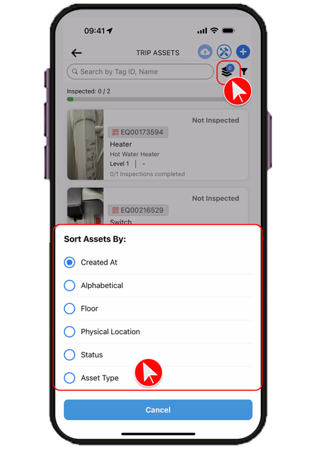 How to Filter Asssets Mobile page 3