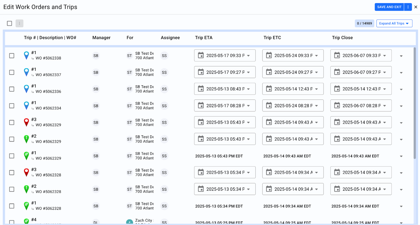 How To Edit Work Orders & Trips in Bulk