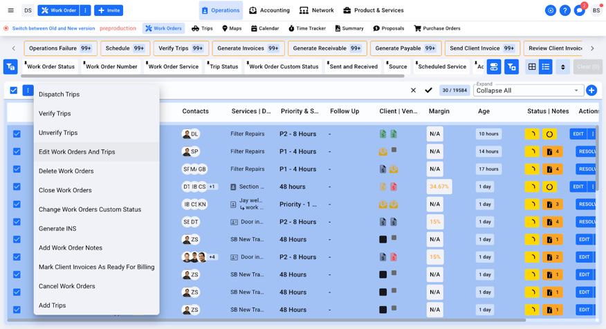 How To Edit Work Orders & Trips in Bulk